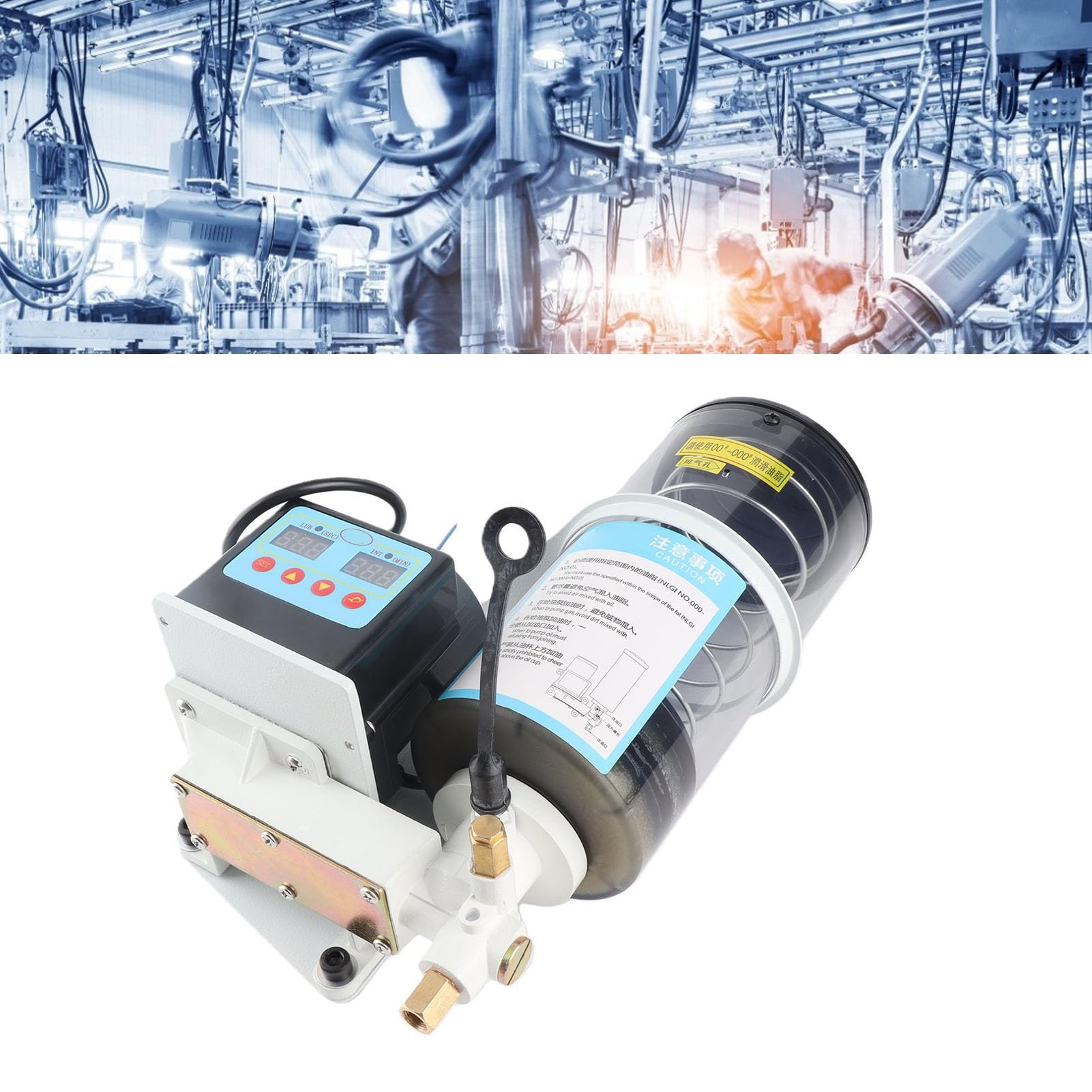 FTVOGUE Pompa Olio Elettrica Pompa Lubrificante Automatica in Ghisa AC 20W 2L 6MPa 60cc Min Olio Elettromagnetica CNC per Lubrificazione Punzonatrice Fresatrice Tornio