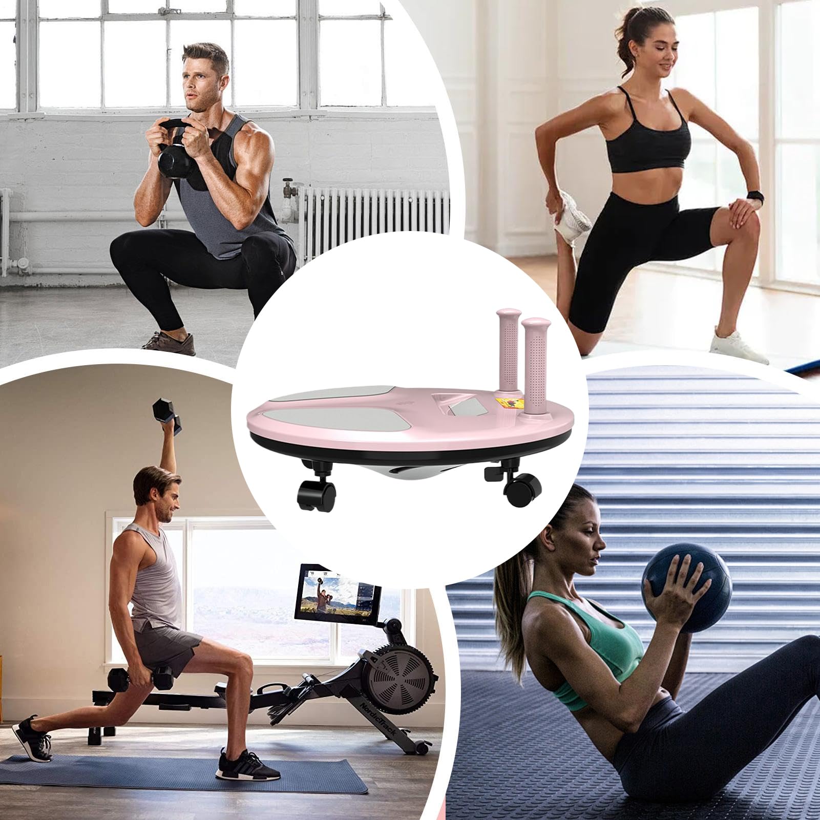 Rullo Per Allenamento Addominali Allenamento Fitness Per Muscoli Del Core | Macchina per Addominali con 4 Ruote Per Uomini, Donne, Giovani, , Appassionati Di Fitness E Bodybuilding