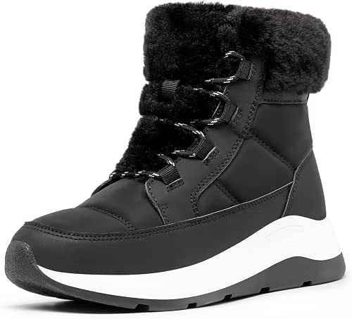 DREAM PAIRS Women's Winter Snow Boots, Faux Fur Waterproof Ankle