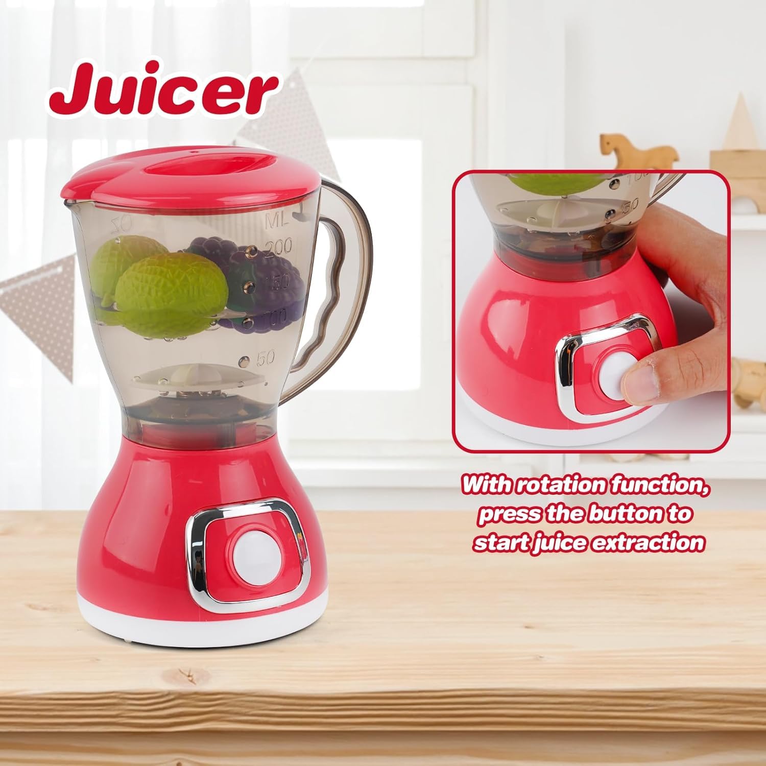 HOMCENT Juego de juguetes de cocina para niños de 3 a 8 años, color rojo