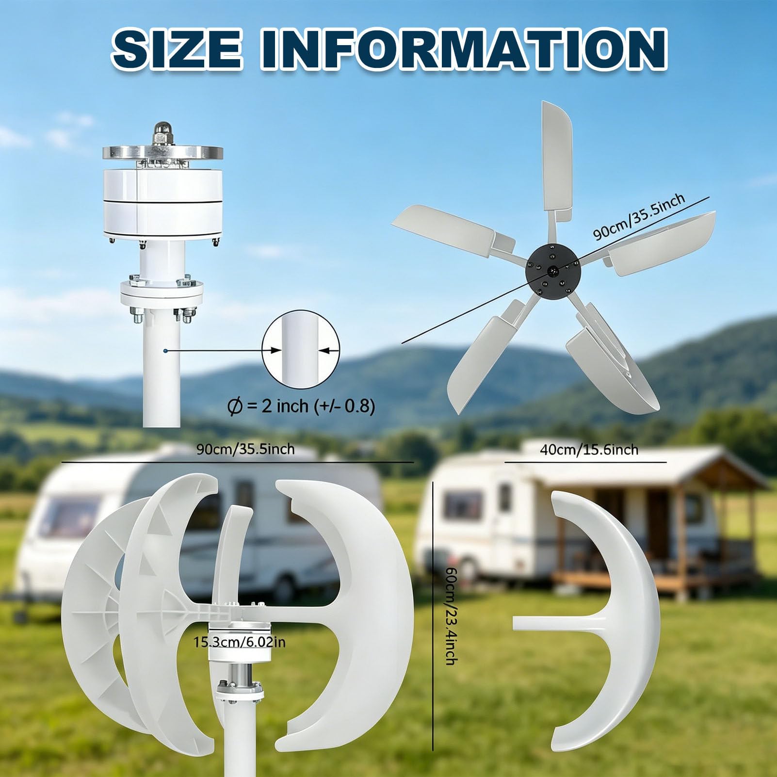 Kit generador de turbina eólica de 18000 W, turbina eólica Vertical Permanente de 5 aspas, Equipo productor de Electricidad, Kit de energía para Uso doméstico y en Barcos 12V