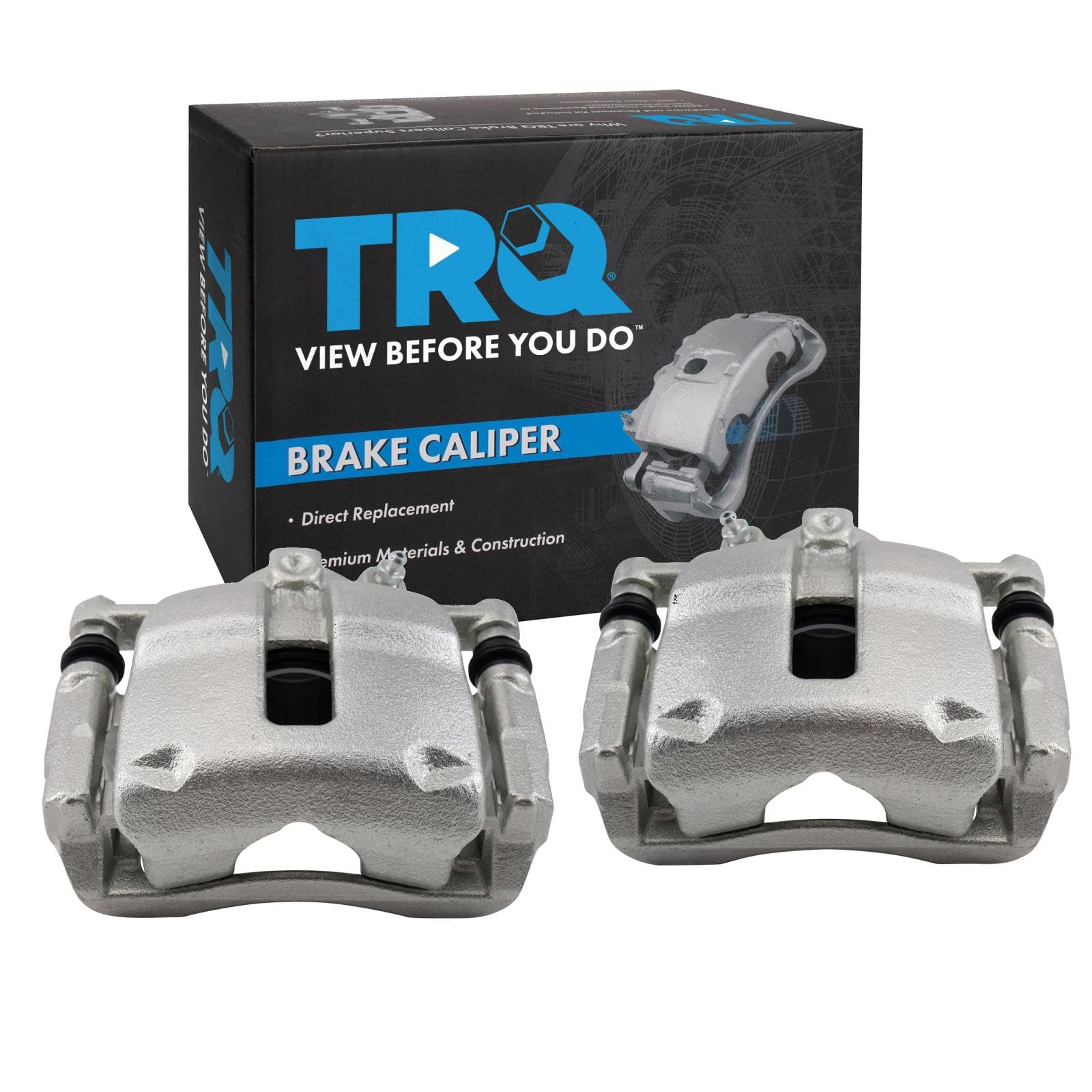 TRQ Front Driver and Passenger Side Brake Caliper Set Caliper Brackets