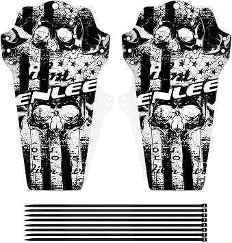 Farbetter 2 Pcs Mountain Bike Fender, MTB Mudguard, Front and Rear Bicycle Fender, Extended Version Fits 26, 27.5, 29, Plus Size and Fat Bike Wheel Sizes Skull, Large
