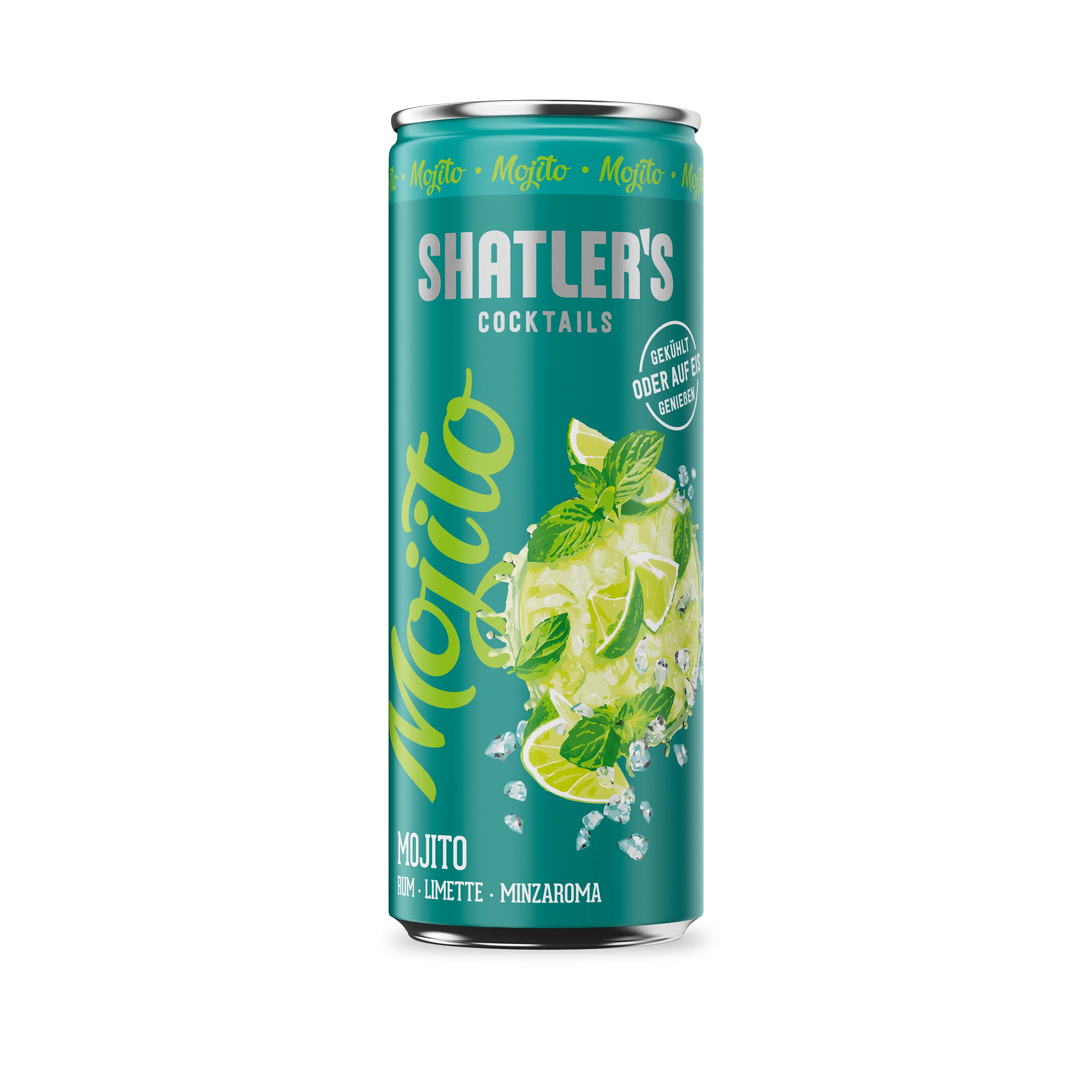 Shatler's Cocktails | Mojito | Sommerlicher Genuss | Rum, Limette und Minzaroma | 12 x 250ML | 10,1%