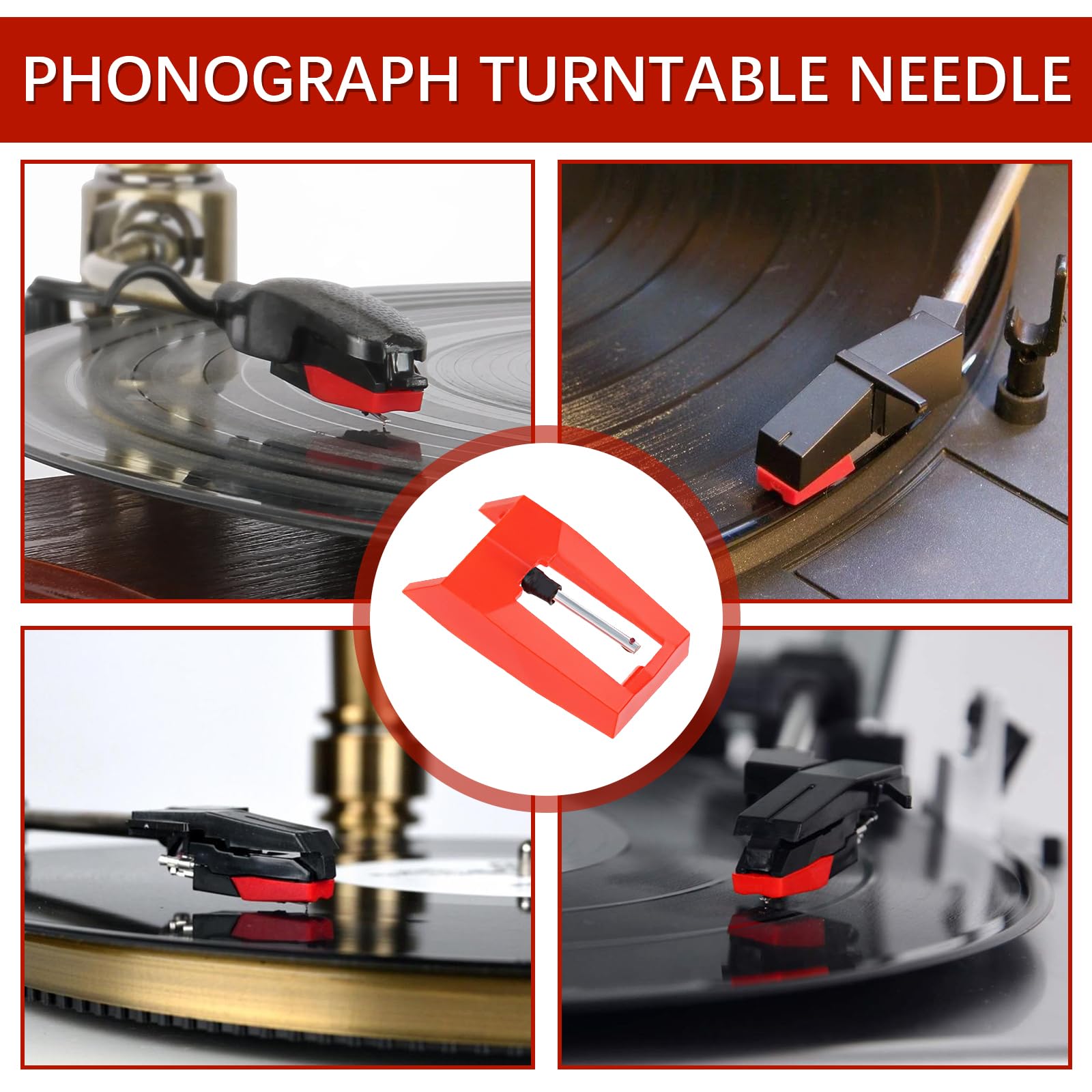 3 Pezzi Puntine per Giradischi Universali, Stilo di Ricambio in Diamante per Giradischi, Puntine Giradischi Universali, Fonografiche Fonografo Ago per Fonografi LP Giradischi in Vinile, Grammofoni