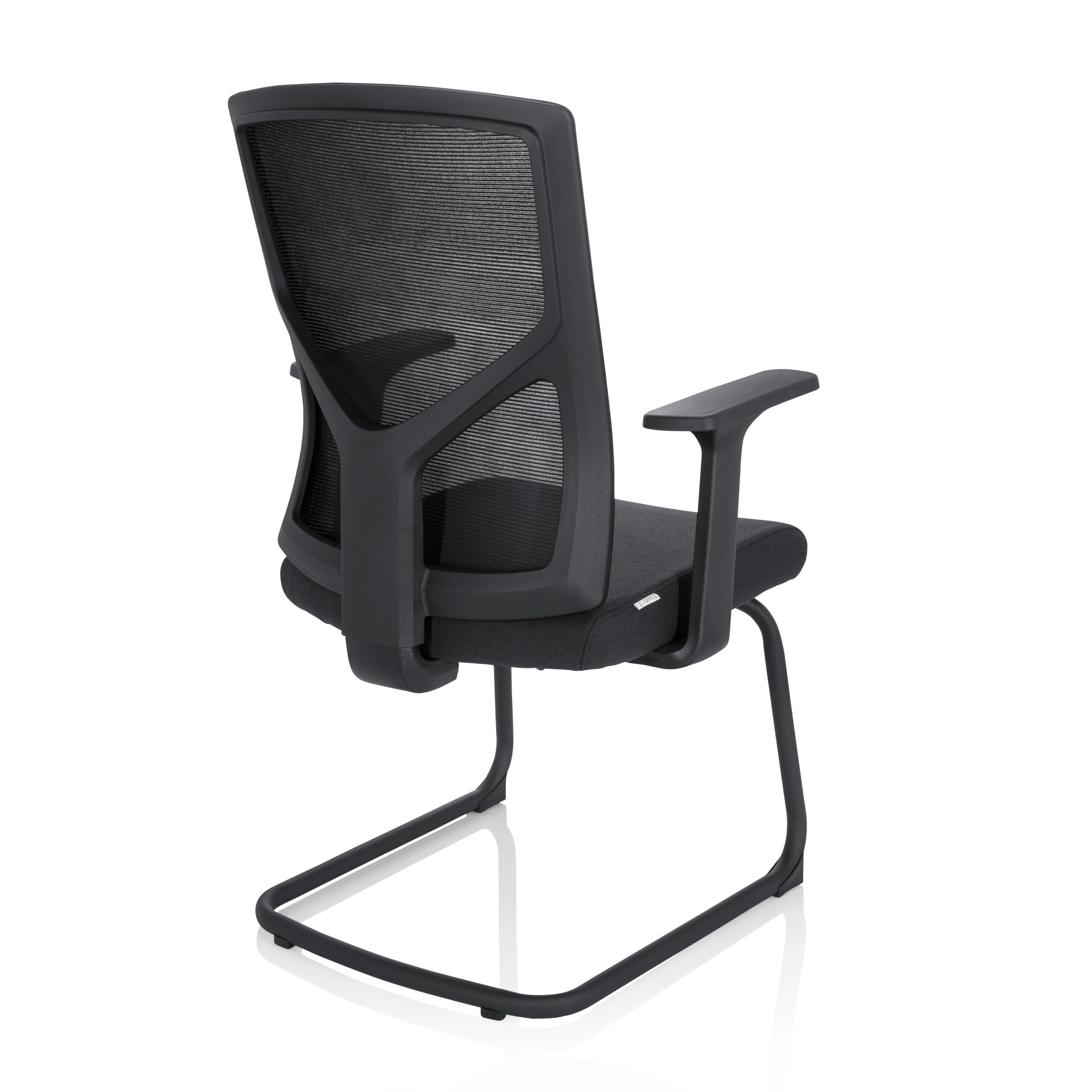 HJH Office 751003 sedia visitatore con braccioli BRETON V B sedia da conferenza cantilever in tessuto/rete nera, ergonomica