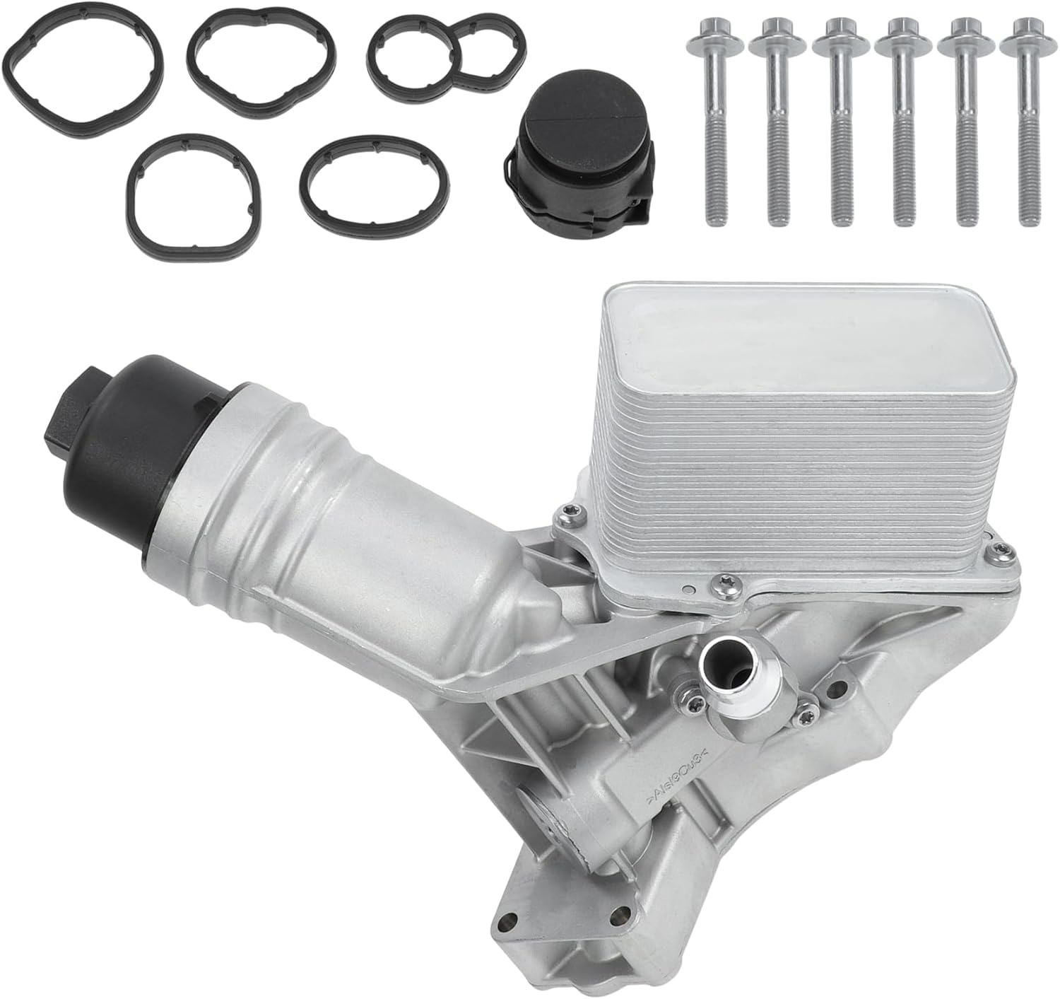 ACROPIX No.11428583895 Upgrade Aluminum Oil Cooler Filter Housing Assembly for BMW 340i M340i M440i 440i 540i Engine Oil Cooler with Gasket for BMW 740i M3 X3 X4 X5 X6 Z4 No.11428488578