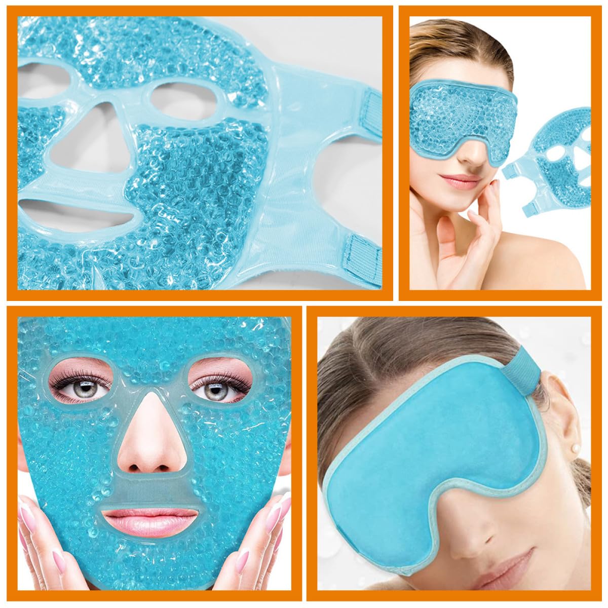LABRIMP Masque Visage Froid Réutilisable Gel pour Yeux Fatigue Oculaire Masque Beauté Femmes Enflure et Détente