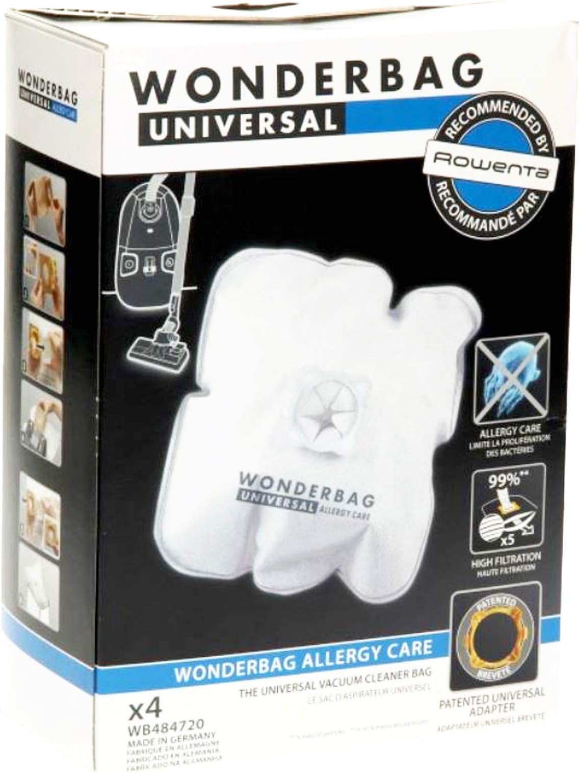 Allergy Care Vacuum Bags for Rowenta Vacuum Cleaner (Pack of 4)
