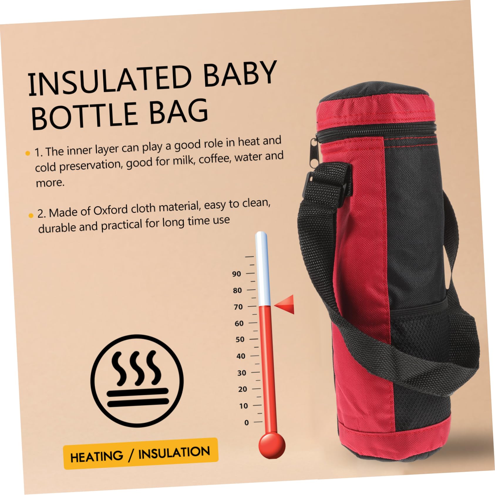 SUPVOX 2pcs Insulated Milk Bottle Bags Thermal Nursing Bottle Bag Portable Cooler for Travel Outings Durable Oxford Design