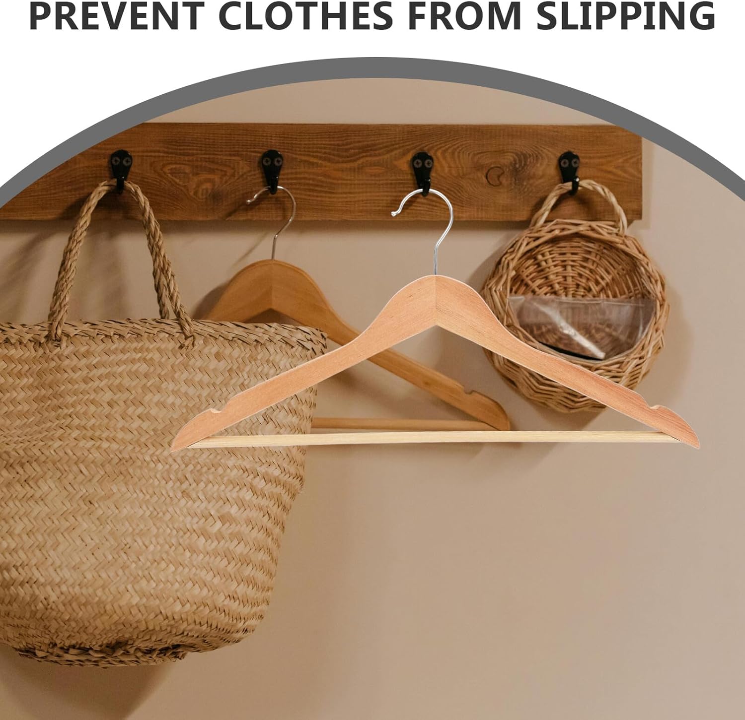 10pcs Wide Wooden Coat Hangers Heavy Duty Solid Wood Non-Slip Clip Hangers for Suits Jackets Skirts Household Closet Storage