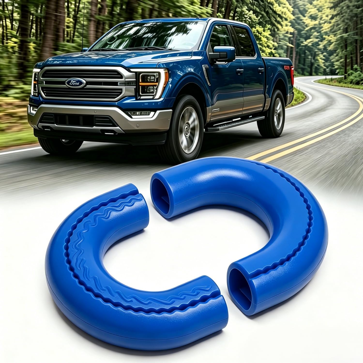 Tow Hook Covers for Ford F150 2004-2025 and Bronco Base/Big Bend/Outer Banks 2021-2025 and Toyota Tundra 2017-2021, Front Hitch Cover Compatible with 2004-2025 Ford F150 Accessories (Blue)