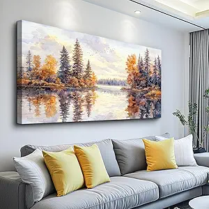 PHAOHUAXM Large Natural Landscape Wall Art For Dining Room Apartment Abstract Ink Landscape Painting Wall Decoration Living Room Bedroom Office Artwork Pictures Home Decoration Aesthetics 30x60 In