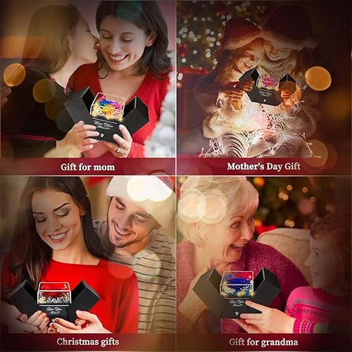 Miniatura 6 de Rosa real preservada, flores eternas, regalos de rosas para mamá, abuela, esposa, novia, en el día de la madre, cumpleaños, San Valentín, Navidad,