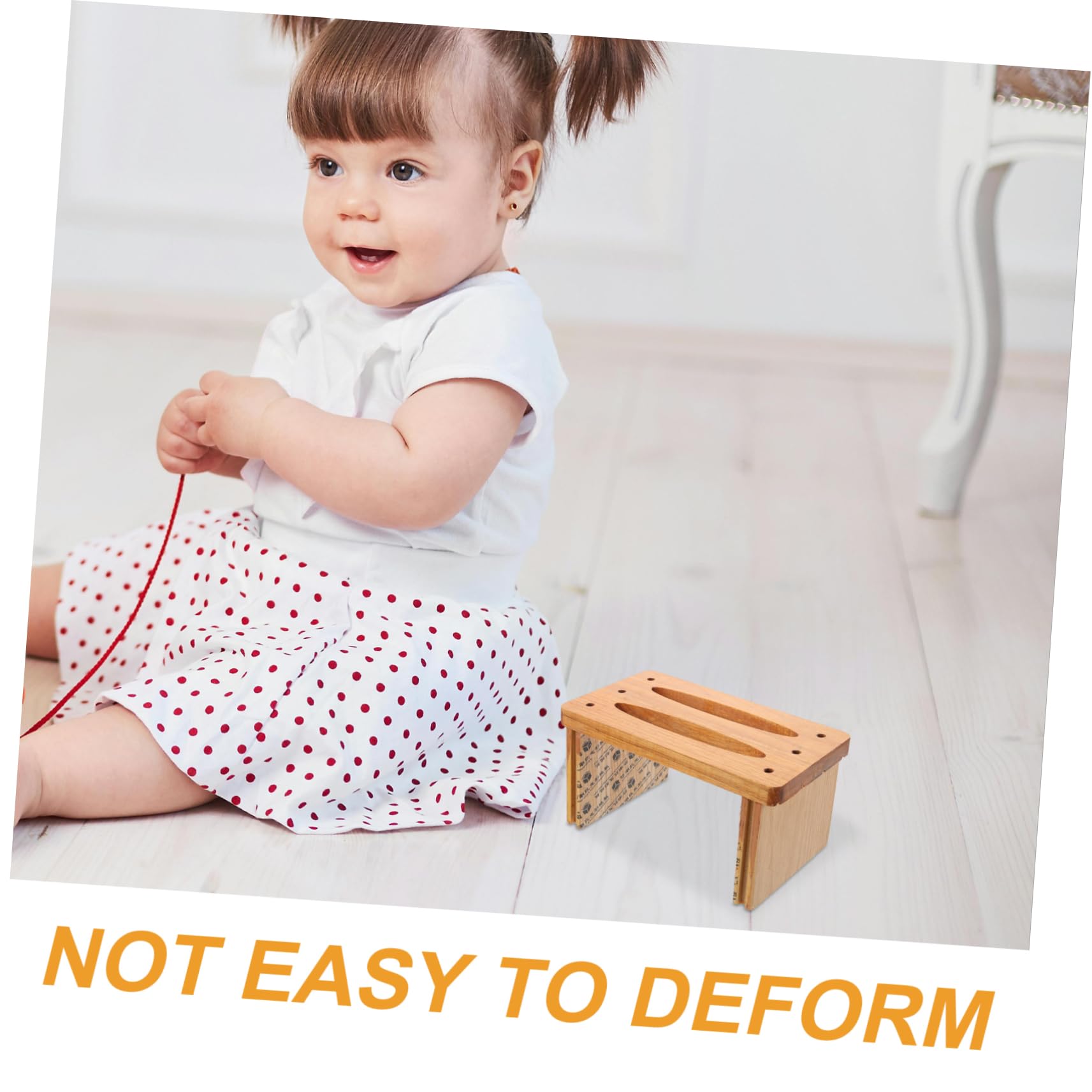 Cabilock Taburete de Baño Infantil de Madera, Compacto y Resistente, Superficie Lisa y Cómoda para Sentarse, Adecuado para Baño y Uso Diario