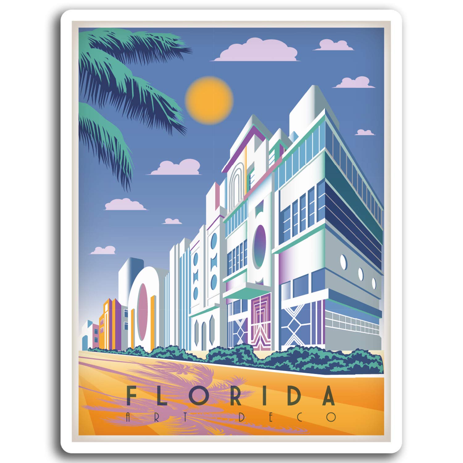 Destination Vinyl Ltd Multi 2 X 10Cm Florida Vinyl Stickers - Usa America Art Sticker Laptop Luggage #17020 (10Cm Tall)