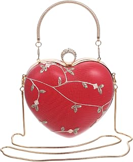 Women's Crossbody Handbags Heart Shaped Purse Cute Floral Evening Bag Crossbody Shoulder Bag Handbags for Women Womens Handbag Summer Purse