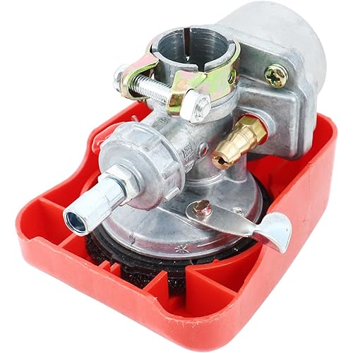 Motorized Bike Carburetor, Red Bicycle Motorized Engine Kit for 2 Stroke 49cc, 50cc, 60cc, 66cc, and 80cc