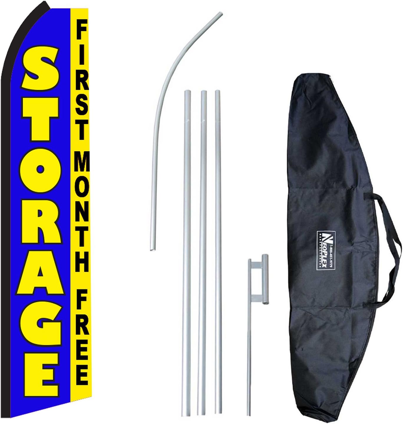 "Storage First Month Free" 12Foot Swooper Feather Flag