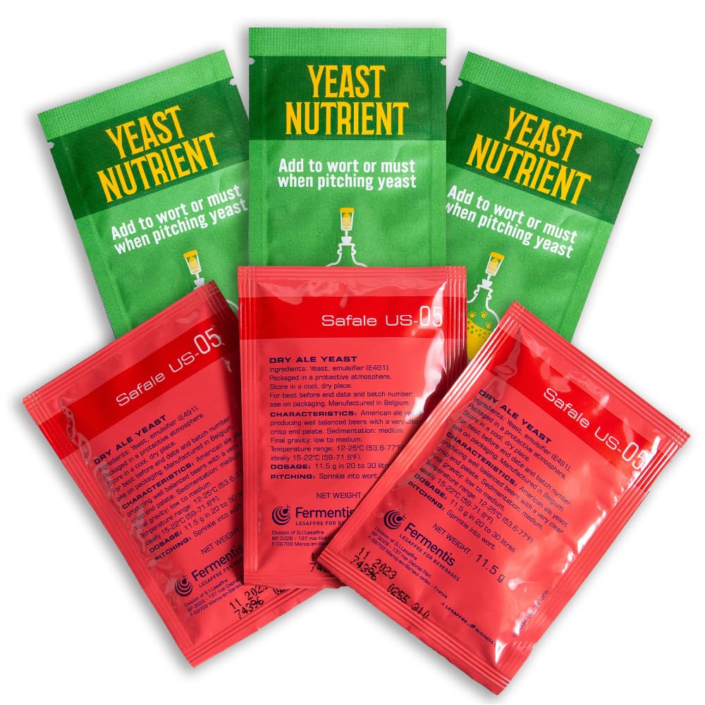 Craft A Brew - Safale US-05 Yeast - Fermentis - American Ale Dry Yeast - For American Ales - Ingredients for Home Brewing - Beer Making Supplies - [3 Pack]