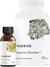 THORNE - Wellnessbundel - Bot-, spier-, hart- en longgezondheid - Vitamine D + K2 vloeistof- en magnesiumcitramaat