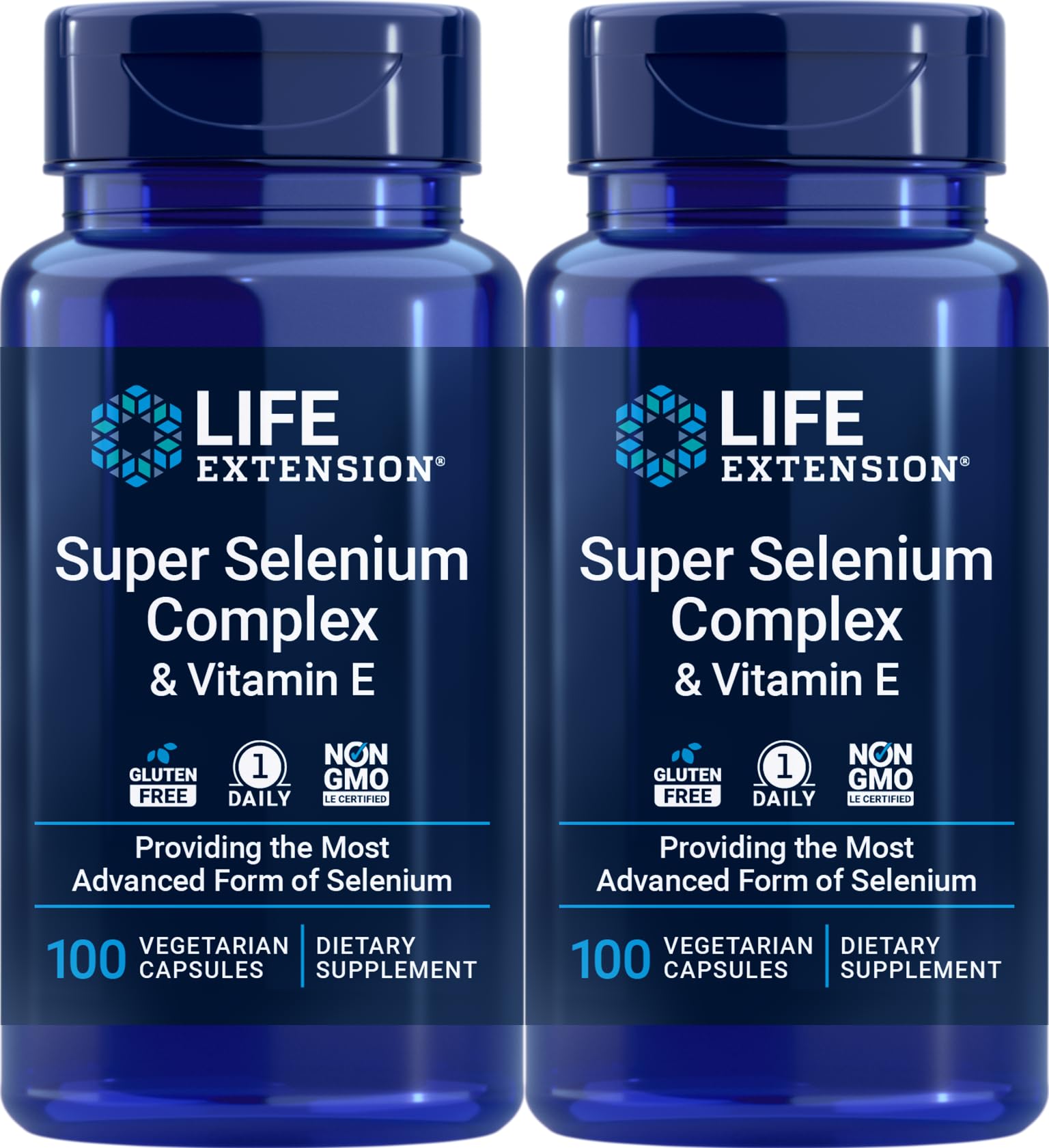 Life Extension Super Selenium Complex 200 mcg & Vitamin E, 100 Veg Caps (Pack of 2) 100 Count (Pack of 2)