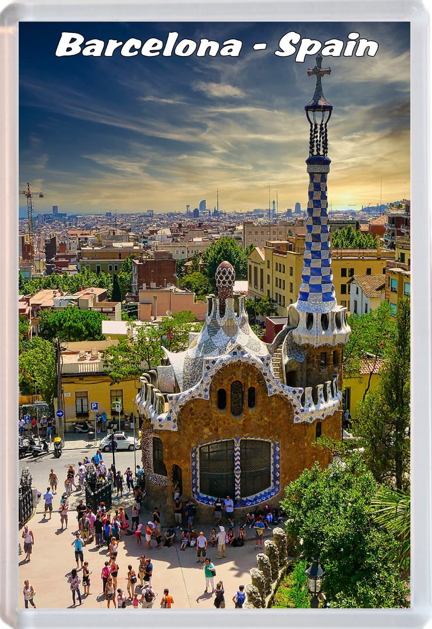 Baked Bean Store Multicolor Barcelona - Parc Guell - Spain - 96 X 67Mm Jumbo Fridge Magnet/Magnets Bbsfhm248