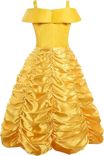 Miniatura 2 de ReliBeauty Disfraz de princesa para niñas pequeñas, disfraz con accesorios, amarillo
