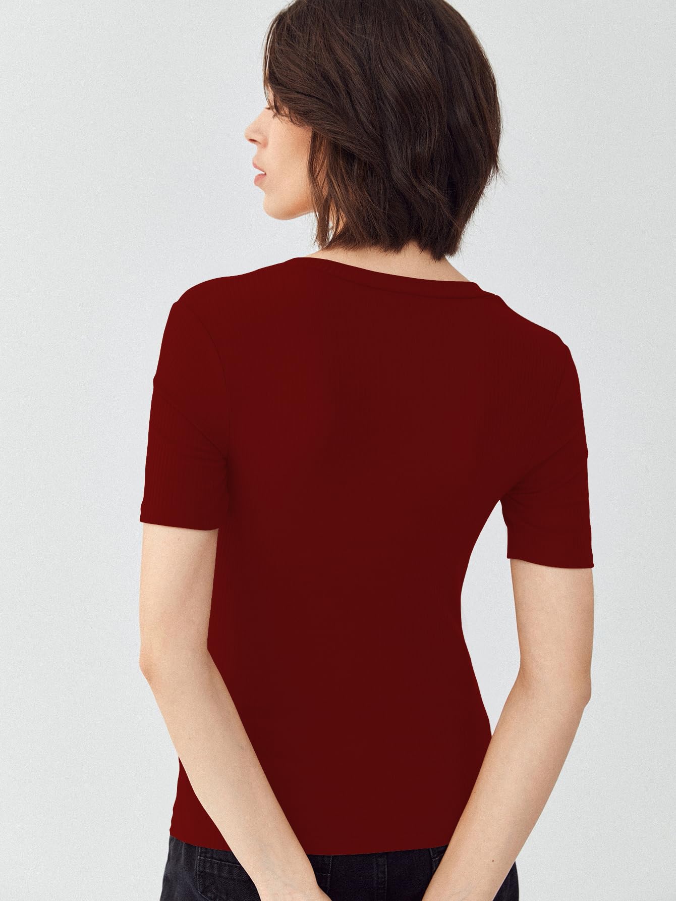 Sugathari Haut en tricot à col carré pour femmes et filles (Top 106)