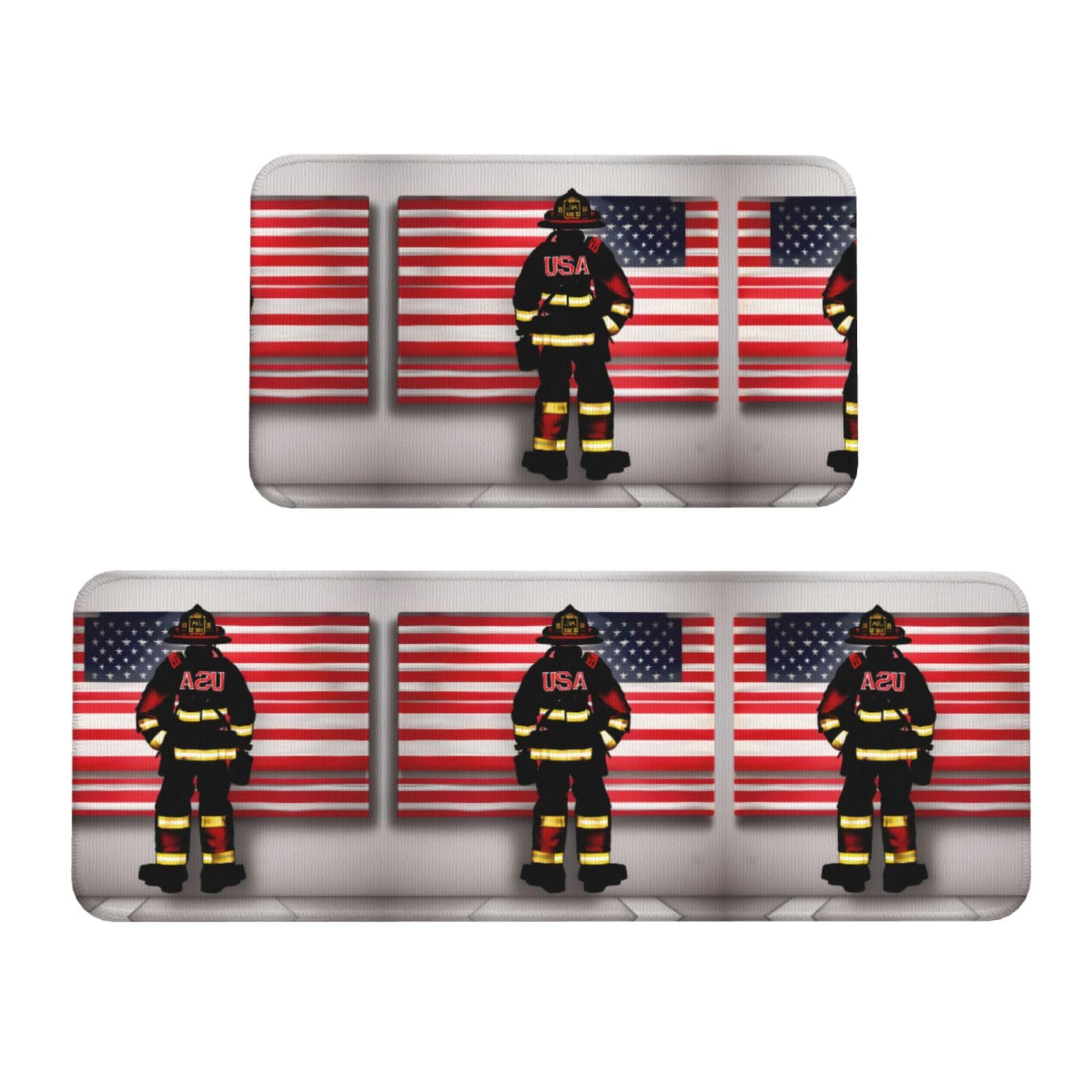 Tapis de cuisine antidérapants confort bureau rayures rouges 2x