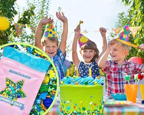 Miniatura 5 de Gránulos de dinosaurio  8 onzas  Gránulos para pasteles de chocolate, sabor dulce  Jimmies  Manvscakes sin nueces (multicolor)