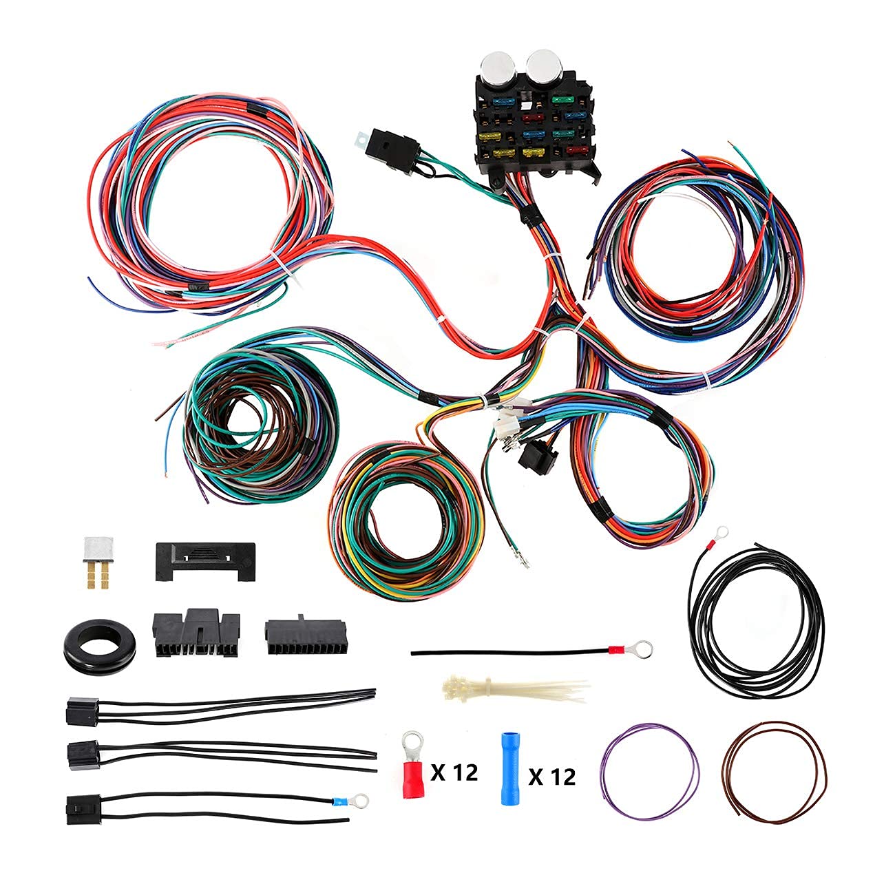 Snapklik.com : Partol 12 Circuit Wiring Harness Kit Automotive Hot Rod