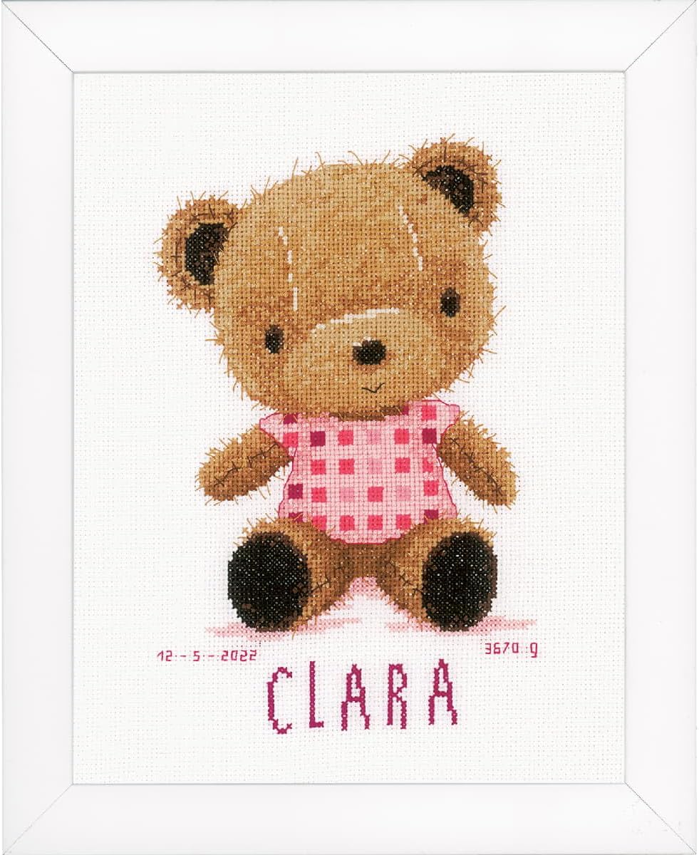 Vervaco Counted Cross Stitch Kit Teddy Bear 18x27cm