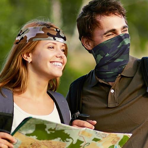 Miniatura 4 de Tarpop 40 unidades de polainas de cuello de camuflaje para hombres, bandana de enfriamiento para la cara, protección solar, polaina, bufanda,