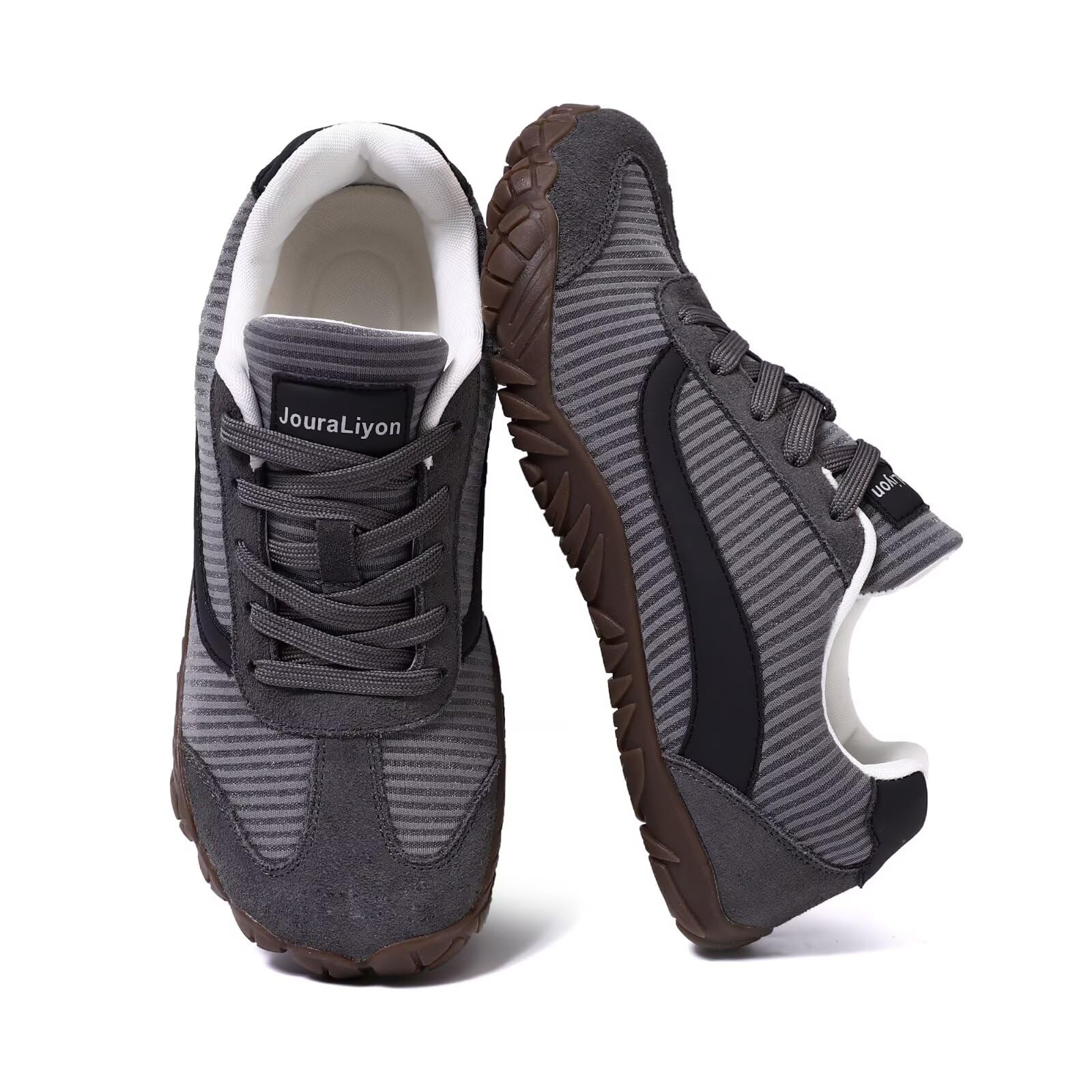 Gunaisime Barfußschuhe Damen Minimalistische Schuhe mit Breiter Zehenbox | Nullsprengung Minimalistische Leichte, Atmungsaktive & Rutschfeste Schnürschuhe