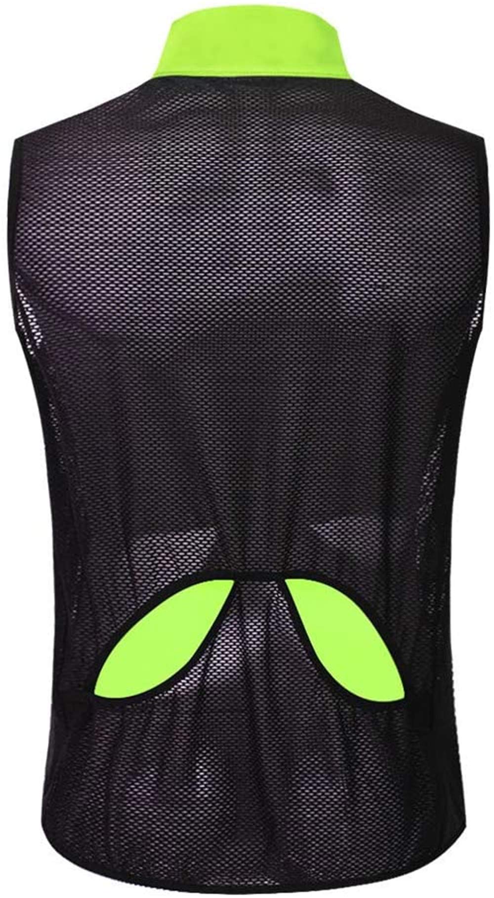 LINGKY Herren Fahrradweste Ärmellose Jersey Back Full Mesh Atmungsaktive Weste, Full Zip Hintertaschen Leichte Reflective Racing/MTB Jacke