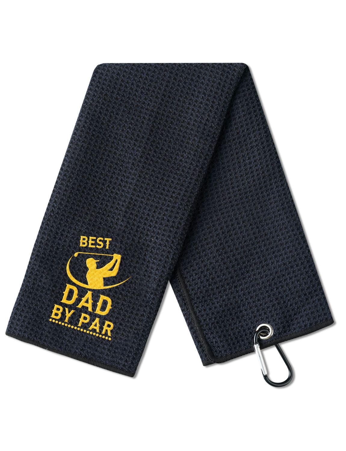 CybGene Dad Golf Towel, Dad Golf Gifts, Golf Accessory for Father on Birthday, Retirement, Father's Day, Christmas, Microfiber Golf Towel, Black