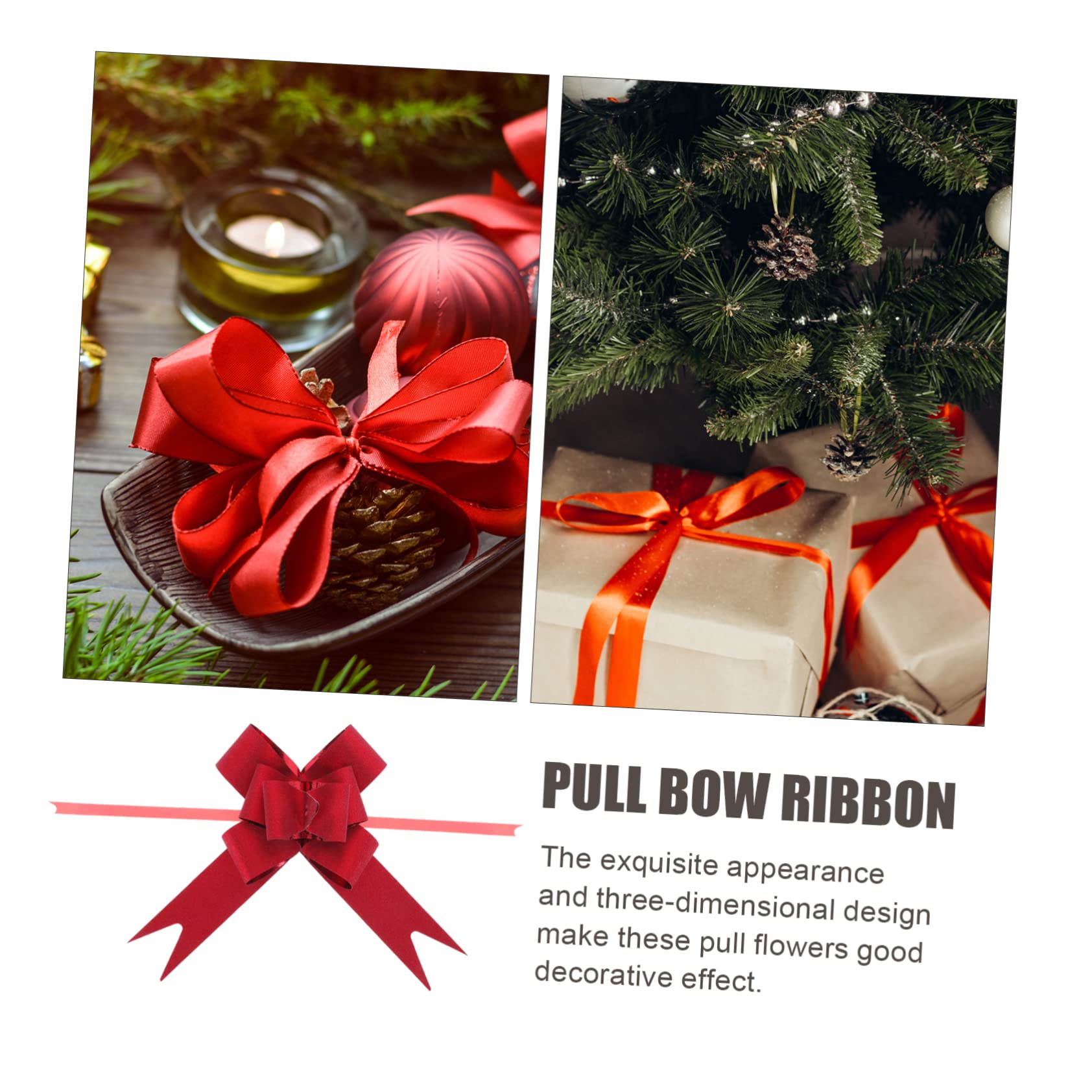 Moños Decorativos Pull Bow Ribbon para Y Fiestas Cumpleaños Bodas Navidad Fácil Uso 50 Piezas X 4