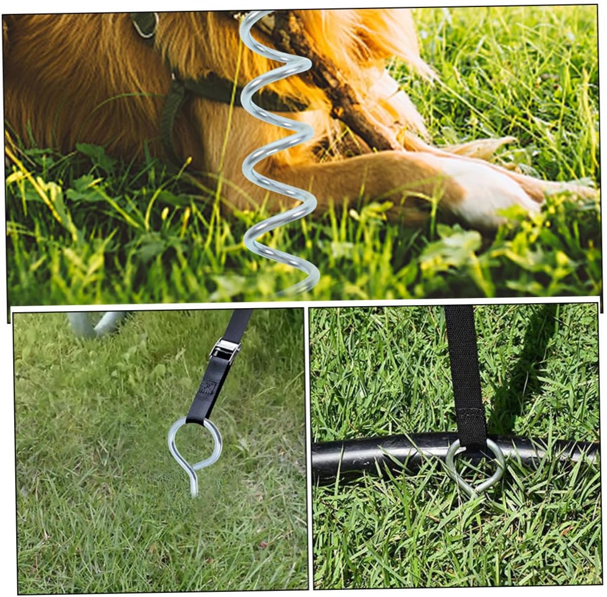 Heavy Duty Dog Tie Out Stake with Handle Spiral Ground Anchor for Dogs Portable Dog Stake for Outdoor Use Stable Support for Camping and Backyard Activities