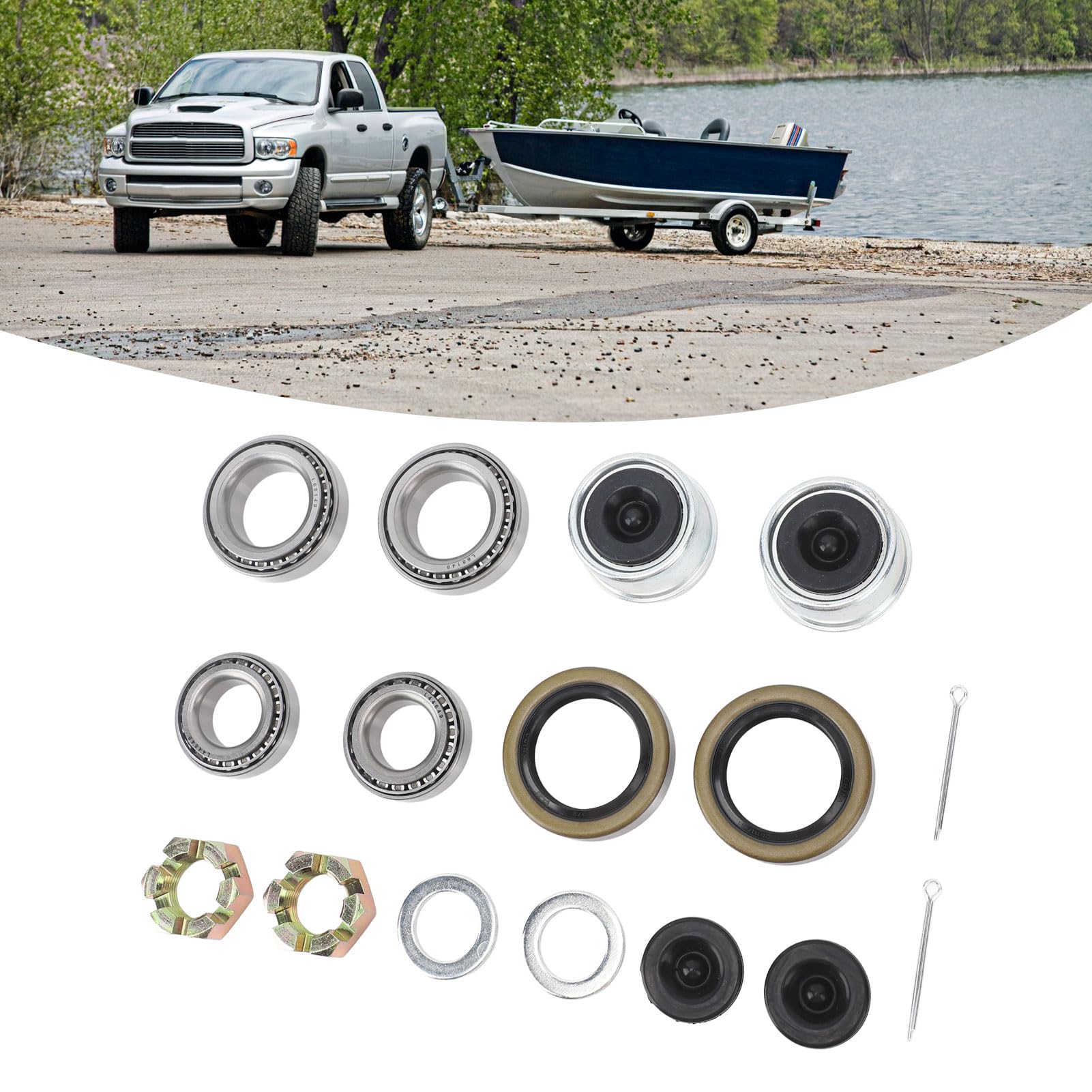 YedaHcy Trailer Axle Bearing Kit for 1 1/16in to 1 3/8in Axles, 3500lb Capacity, Includes L68149 L68111 Bearings, Low Noise, Lifespan, Complete Set for Smoothness Towing