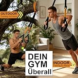 RHINOSPORT Allenamento Sospensione Sling Trainer Set per Allenamento con Sistema di Ancoraggio per Porta, Regolabile, per Fitness, a casa, in Viaggio e per l'allenamento in Interni ed Esterni - 6
