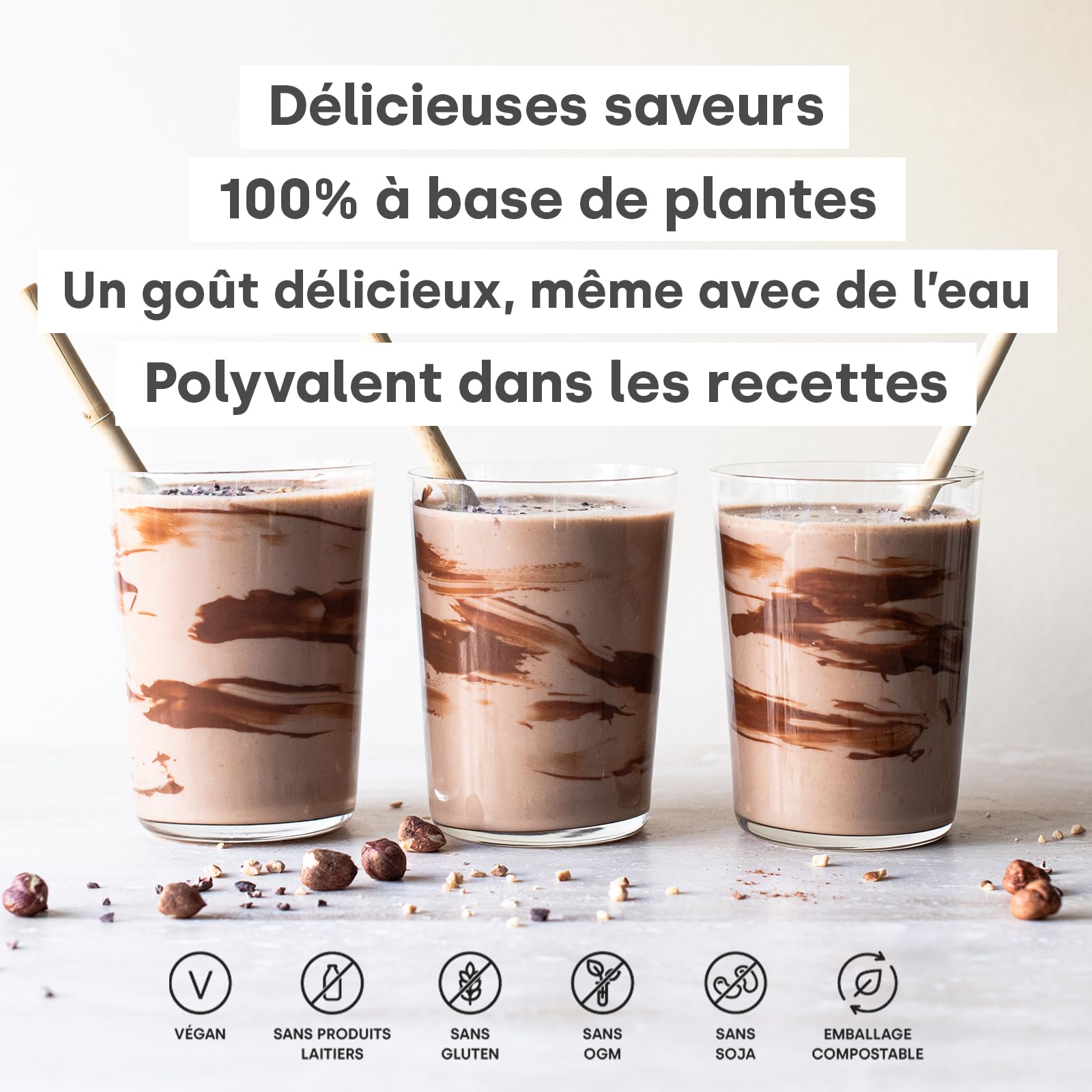 Protéine Performance de Form Poudre de proteine vegetale - Vegan Protein Powder avec des BCAA et des enzymes digestives, parfait après l’entraînement. Au goût délicieux, même avec de l’eau
