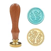 Vista 28 de Sello medieval tradicional de cera del alfabeto, con cabeza de latón, con mango de madera, para tarjetas, sobres, regalo (letra A)