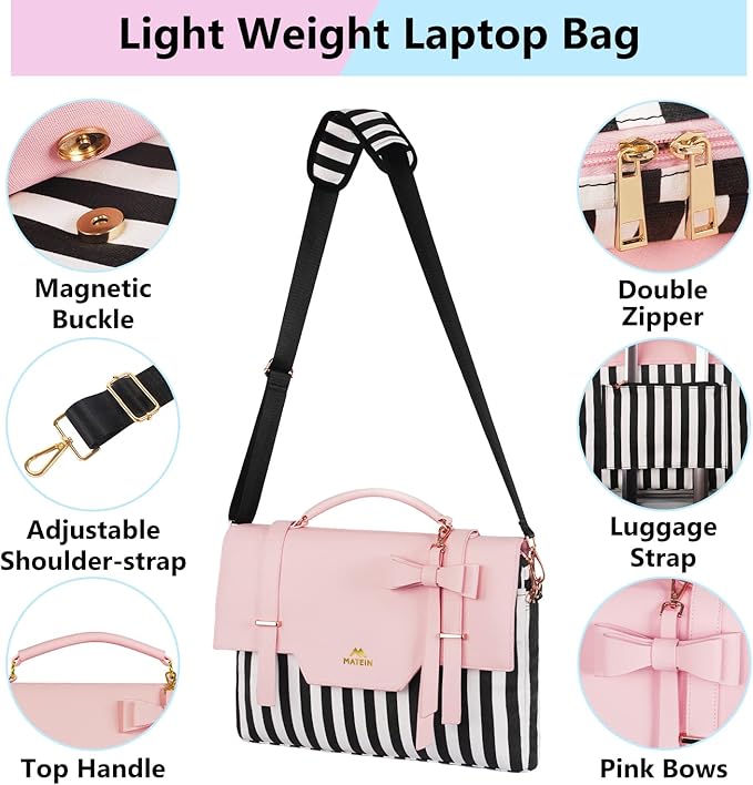 Bolso para laptop MATEIN 15.6 pulgadas rosa miniatura 4