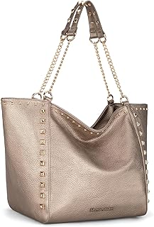 Montana West Large Tote Bag for Women Oversized Shoulder Purses with Chain Handbags
