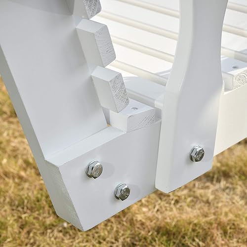 Miniatura 9 de Outsunny Columpio de porche con cadenas y portavasos, silla de columpio de madera para 2 personas, capacidad de peso de 440 libras, para jardín,