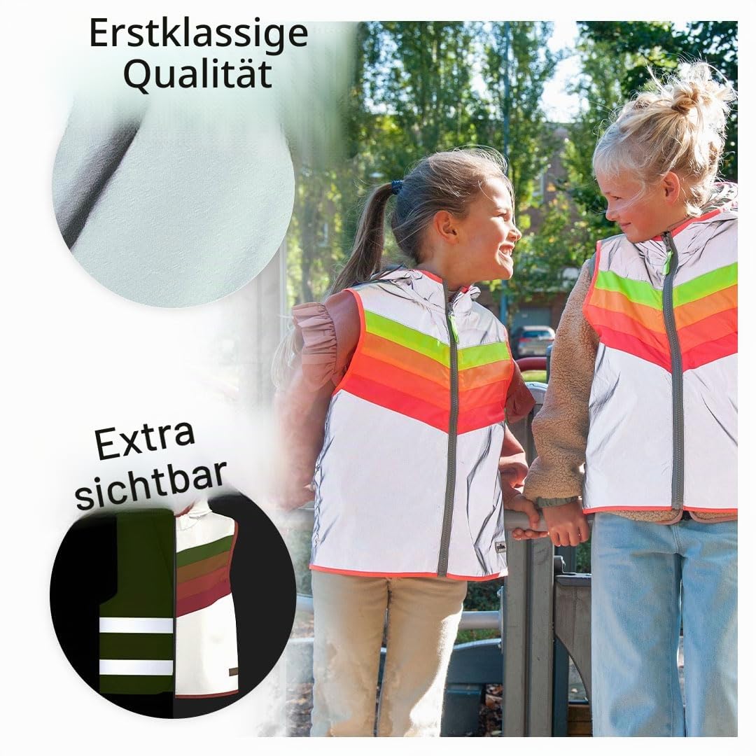 GOFLUO - Darkflow Reflektorweste - Warnweste - Reflektierende Weste - Sichtbar im Dunkeln für Wanderer, Joggen, Fahrrad - Grey Reflective -