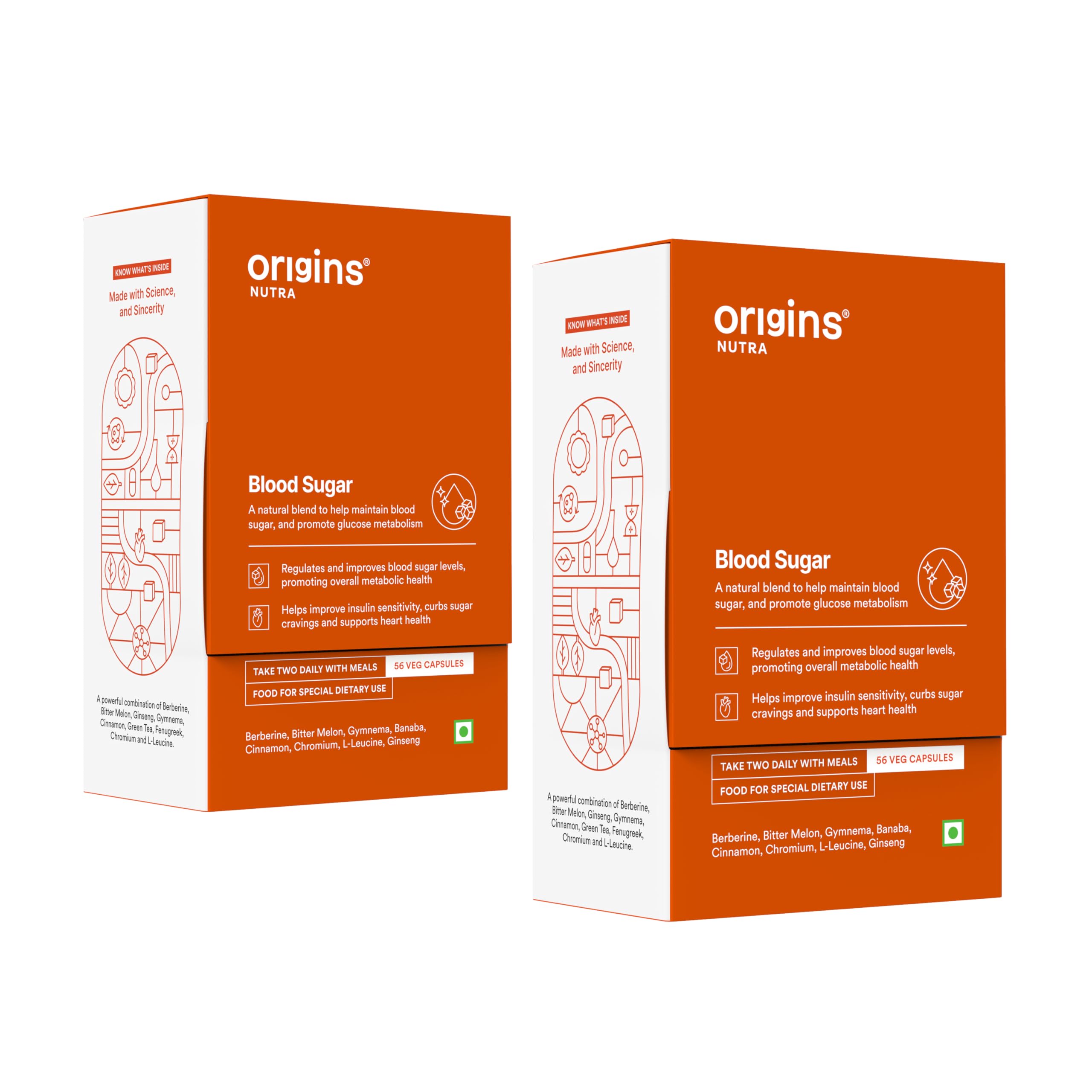 Origins Nutra Blood Sugar Balance Capsules | Helps in Blood Sugar Level Balance, Aids in Insulin Sensitivity | Gymnema Extract & L-Leucine |GMP Certified | For Men & Women | 56 Capsules Pack of 2 (B0CX1M9G6Y) Amazon Price History, Amazon Price Tracker