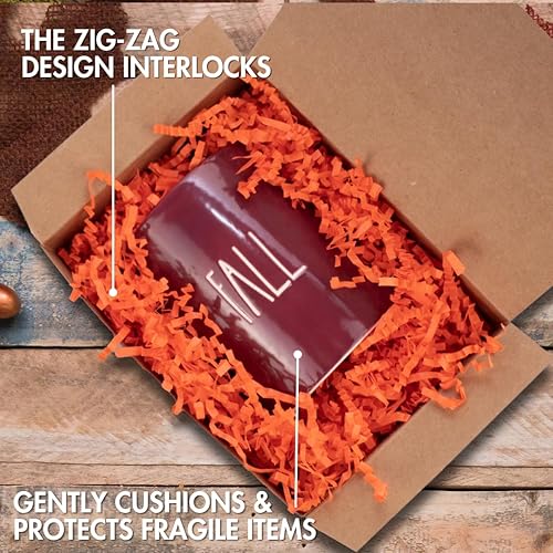 Miniatura 4 de MagicWater Supply - 1 libra - Naranja - Relleno de papel de corte arrugado ideal para envolver regalos, relleno de cestas, cumpleaños, bodas,