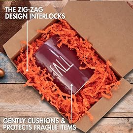 MagicWater Crinkle Cut Paper for Gift Baskets - 5 oz - Orange - Perfect for Shredded Paper Filler, Basket Filler, Gift Boxes, Bridesmaid Gifts, Halloween Stuffers & More - Ideal for All Occasions